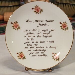 Inspirational Rose Plate with Gold Accents